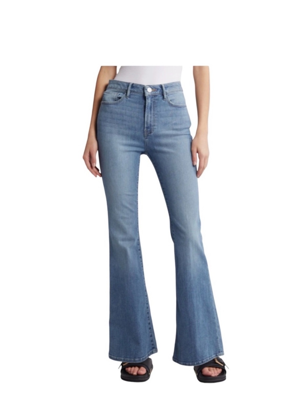 FRAME le easy flare - High-Rise Light Blue Flare Jeans